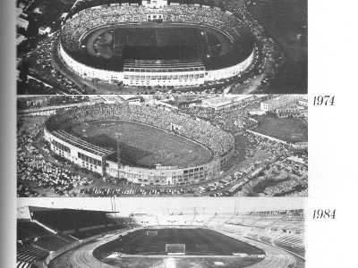 Il primo match ufficiale si tenne il 16 dicembre di quell�anno: un Bari-Comense che termin� 3-1 per i padroni di casa e che fu disputato sotto un forte acquazzone. Da quel momento lo stadio divenne cos� la �casa� dei Galletti, ospitando ben 1200 partite di calcio nei successivi 56 anni